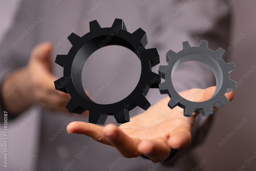 Business, Internet and technology concept. Business select gear icon on virtual screen. Business, Internet and technology concept. Business select gear icon on virtual screen.