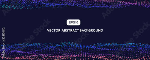 3D abstract vector particle wave background,Ai tech wire network futuristic wireframe. Artificial intelligence .	