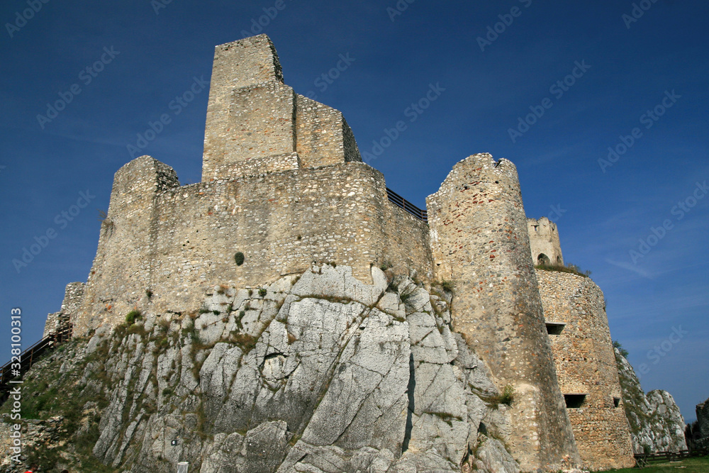 Beckov castle - castle in ruins located near the village of Beckov, Slovakia