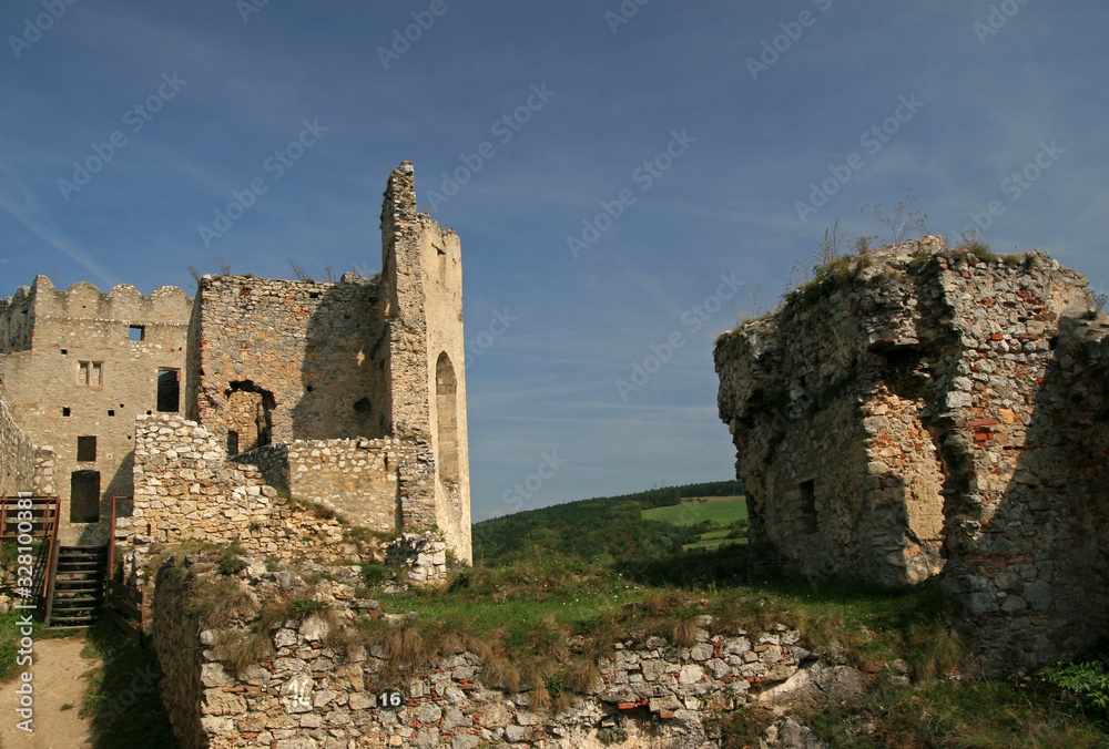 Beckov castle - castle in ruins located near the village of Beckov, Slovakia