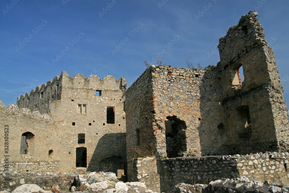 Beckov castle - castle in ruins located near the village of Beckov, Slovakia