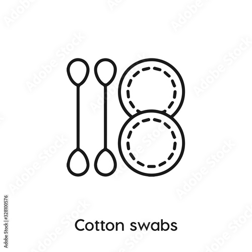cotton swabs vector line icon. Simple element illustration. cotton swabs icon for your design.