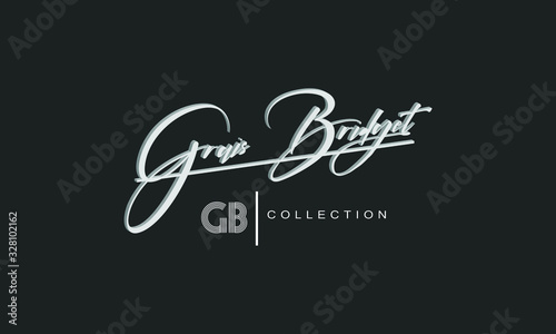 logo of g and b in signature shape