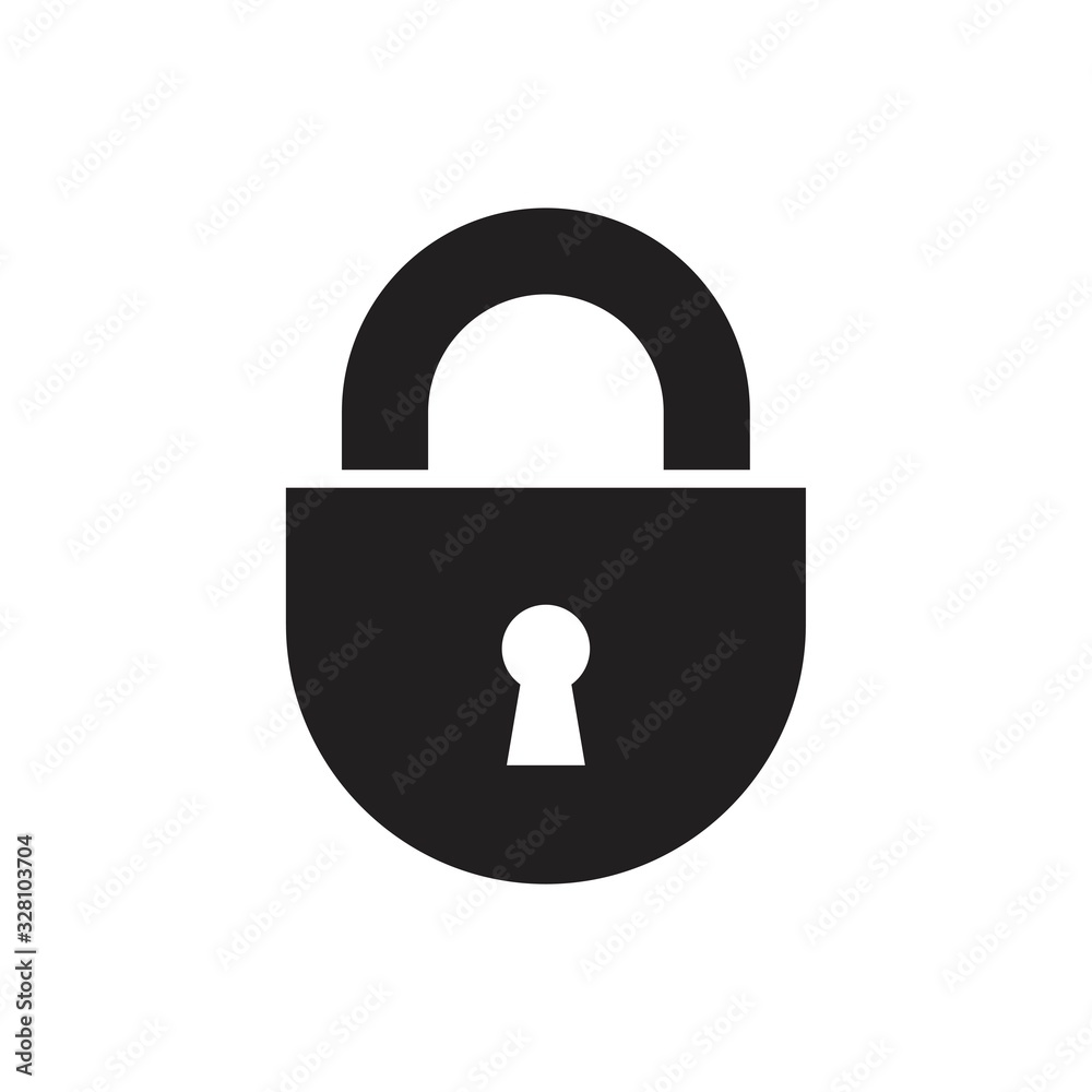 Padlock icon template black color editable. Padlock icon symbol Flat vector illustration for graphic and web design.