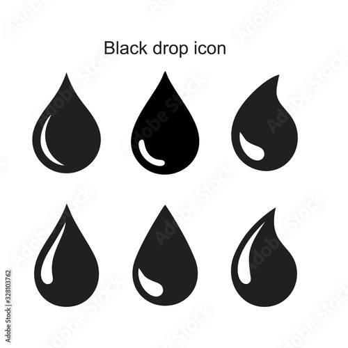 Slika na platnu Black drop icon template black color editable