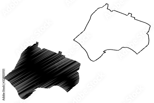 Sukhumi City (Georgia, Republic of Abkhazia) map vector illustration, scribble sketch City of Sokhumi map