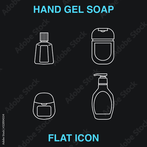 Hand Soap Dispenser, infection control concept. Soap to prevent colds, virus, Coronavirus, Antimicrobial germ kill foam, hand soap, hand gel bottle. flat icon design