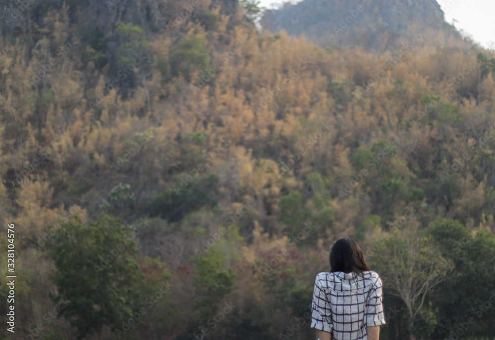 Naklejka premium man in the forest