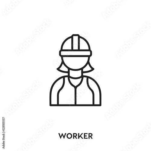 worker vector line icon. Simple element illustration. worker icon for your design.