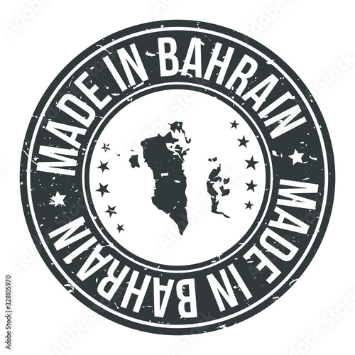 Made in Bahrain Map. Quality Original Stamp Design Vector Art.