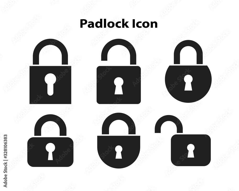 Padlock icon template black color editable. Padlock icon symbol Flat vector illustration for graphic and web design.