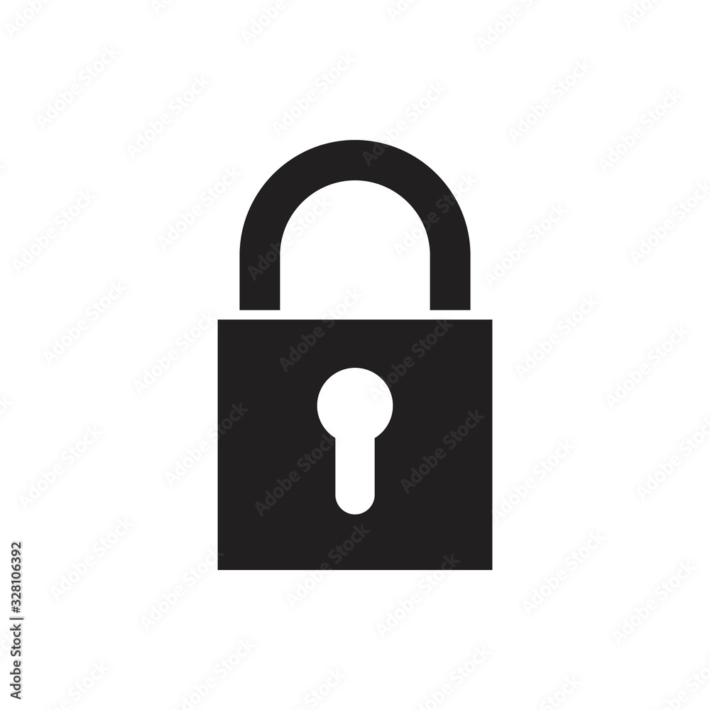 Padlock icon template black color editable. Padlock icon symbol Flat vector illustration for graphic and web design. Padlock icon template black color editable. Padlock icon symbol Flat vector illustration for graphic and web design.