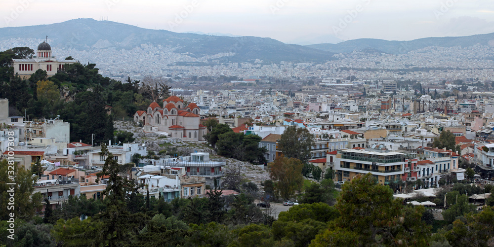 view of athens, greece