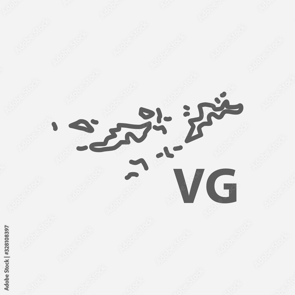 British virgin islands icon line symbol. Isolated vector illustration