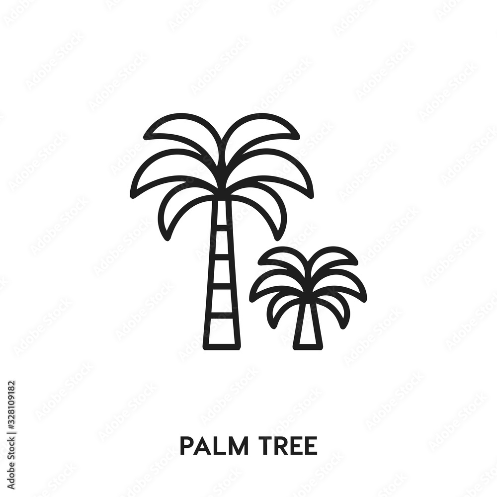 palm tree vector line icon. Simple element illustration. palm icon for your design. Can be used for web and mobile.