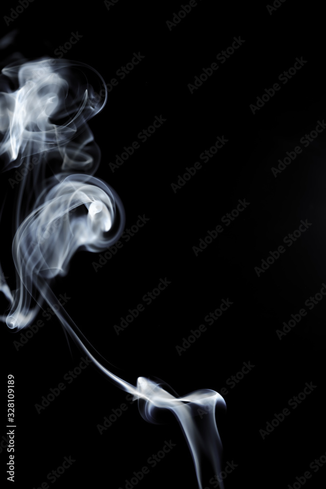 White smoke on black background White smoke on black background