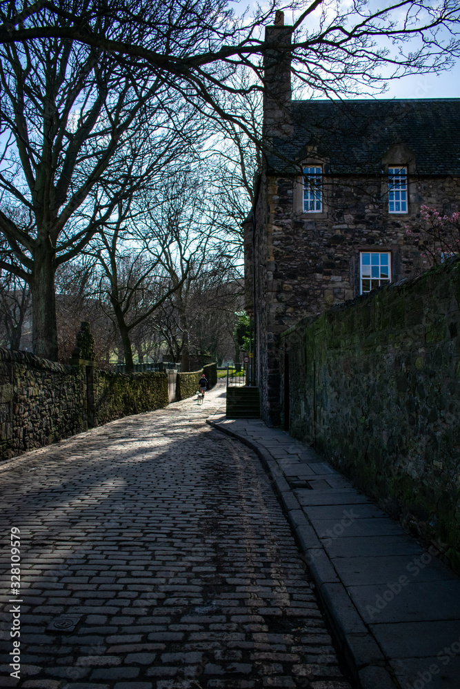 alley in the park of edinburgh in scotland