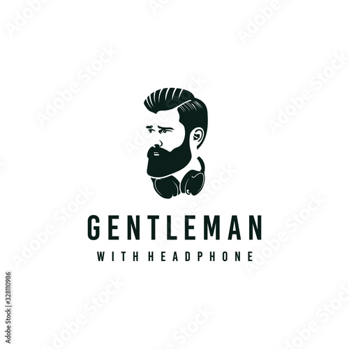 Awesome Our Combination Man And Headphone Vector Silhoutte Style Design