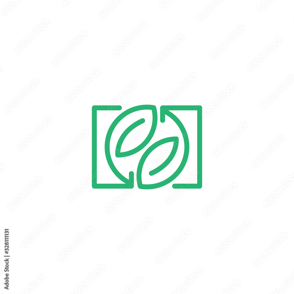 Natural round leaf themed logo design, vector