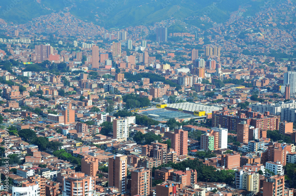Panoramic from the western air of Medellin