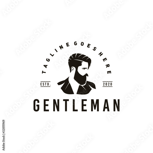  Awesome Our Combination Man And Beard Vector Hipster Retro Silhoutte Symbol Logo Design