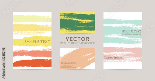 vector brush strokes design, postcards and business cards