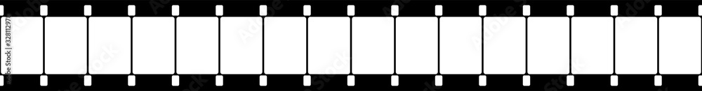 Black and white camera film template. The rounded corners of the frame ...