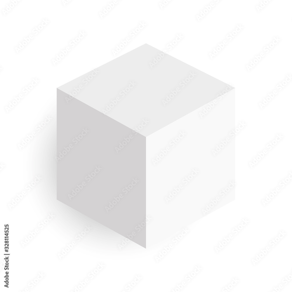 White cube. 3D vector object with dropped shadow White cube. 3D vector object with dropped shadow