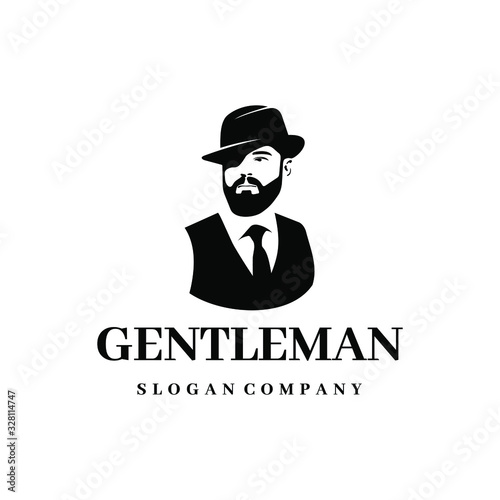Awesome Gentleman Our Combination Man With Hat And Beard Logo design