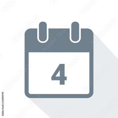 simple calendar icon 4 on white background vector illustration EPS10