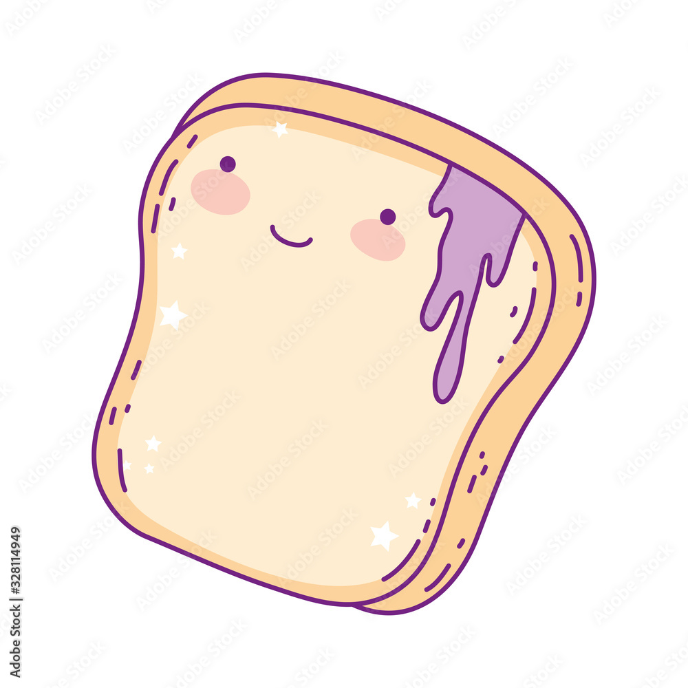 Kawaii bread cartoon vector design Kawaii bread cartoon vector design