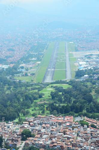 Panoramic from the air landing at Olaya Herrera airport - Medellin photo