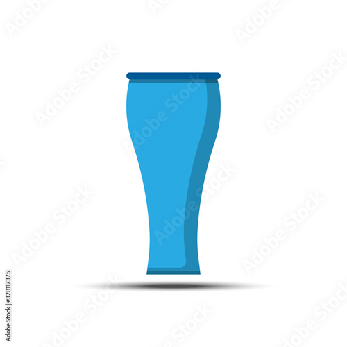 Cup of drink flat icon on white isolated background