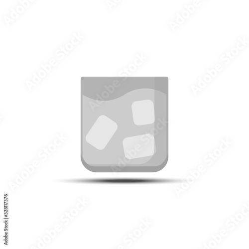 Cup of drink flat icon on white isolated background