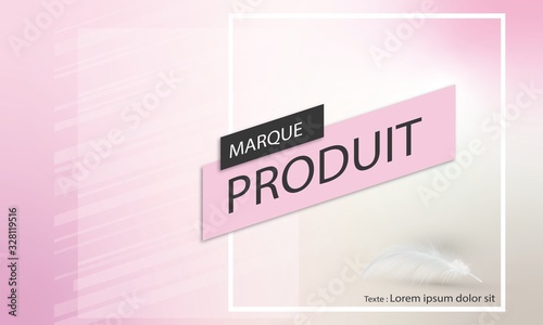 Carton Faire part Flyer Rose et plume 