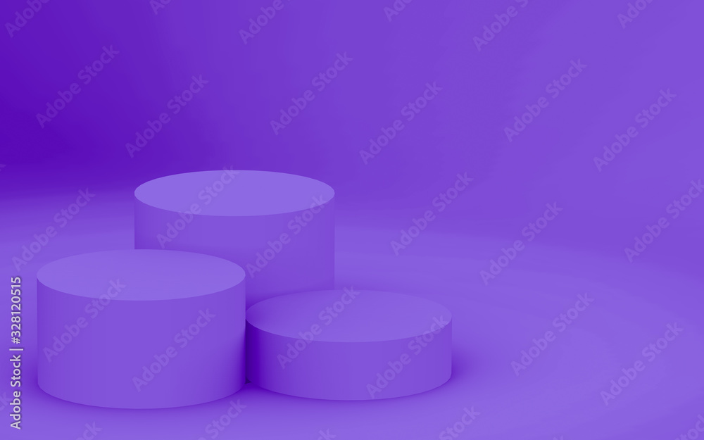3d purple violet cylinder podium minimal studio background. Abstract 3d geometric shape object illustration render. Display for cosmetic perfume fashion product. 3d purple violet cylinder podium minimal studio background. Abstract 3d geometric shape object illustration render. Display for cosmetic perfume fashion product.