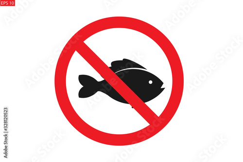 Fishing not allow icon vector 