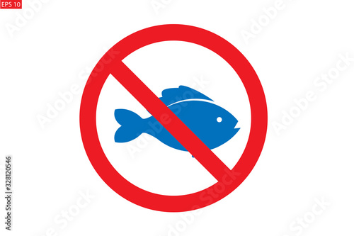 Fishing not allow icon vector  blue version 