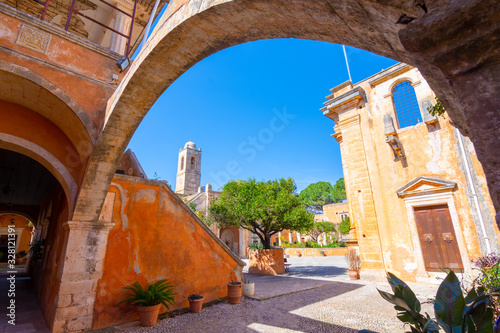 Agia Triada Monastery or the Monastery of Agia Triada Tsangarolon is a Greek Orthodox monastery in the Akrotiri peninsula in the Chania regional unit, Crete, Greece. photo