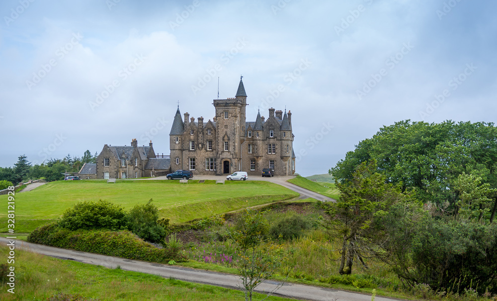 Island of Mull - Glengorm Castle. Touristic attractions of Inner Hebrides, Scotland.