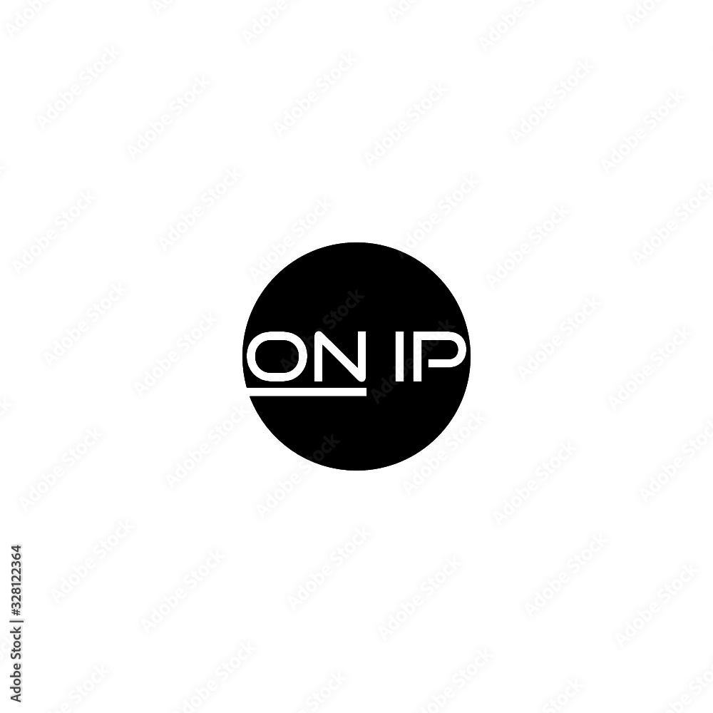 Letters ON IP simple geometric logo Letters ON IP simple geometric logo