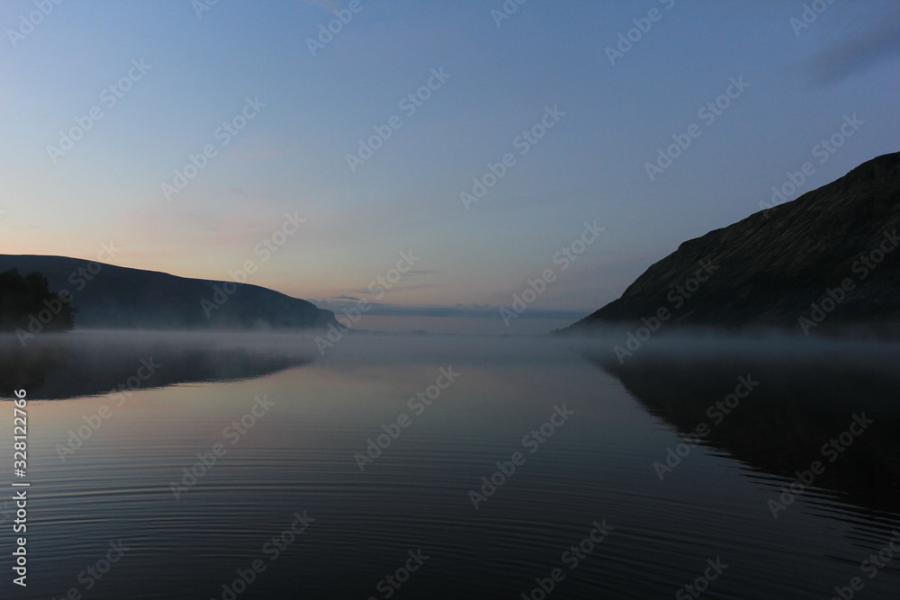early morning over a mountain lake