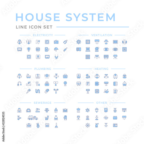 Set color line icons of house systems