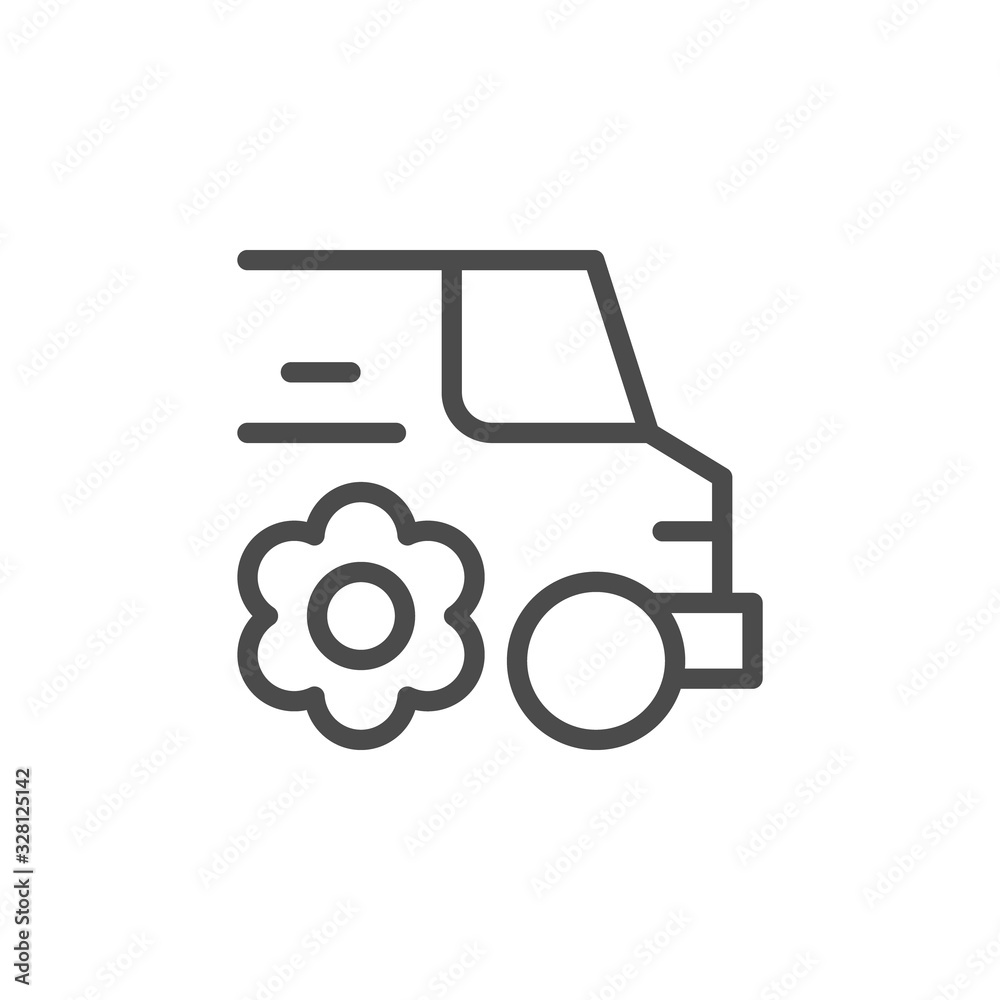 Flower delivery line outline icon