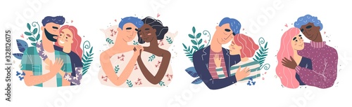 Lovers man and woman hug. Happy family concept.