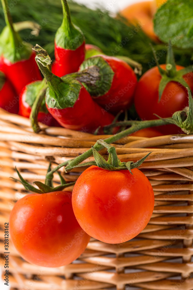 fresh vegetables in a basket fresh vegetables in a basket