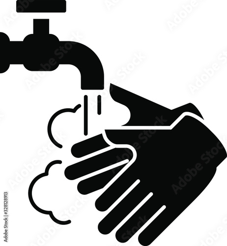 Hand washing icon, vector illustration