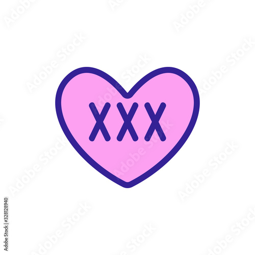 adult video icon vector. Thin line sign. Isolated contour symbol illustration