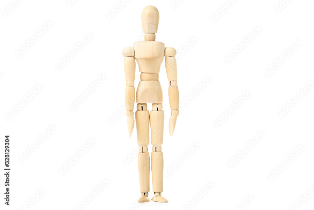 Wooden figure isolated on white background Wooden figure isolated on white background