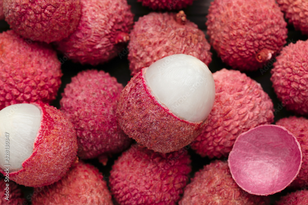 Background of fresh and tasty lychee Background of fresh and tasty lychee
